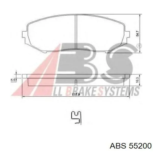 Направляюча супорту переднього 55200 ABS