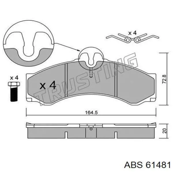 Циліндр зчеплення, головний 61481 ABS