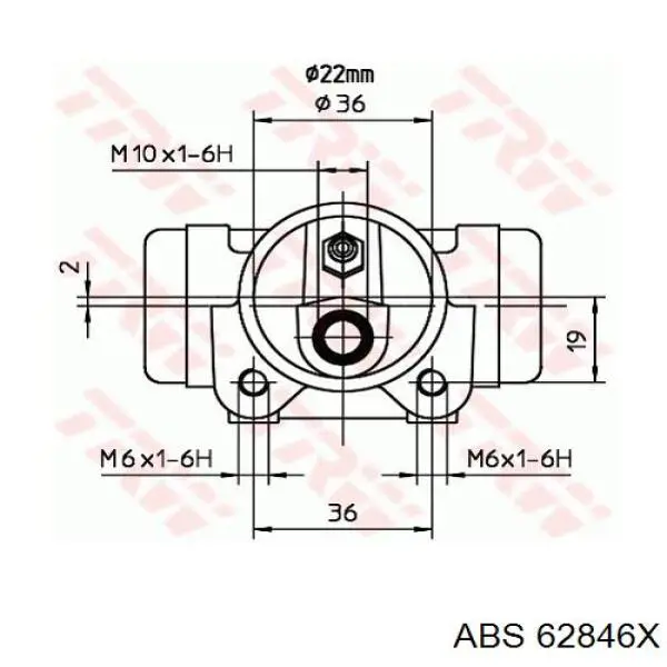 Купити 62846X ABS Циліндр гальмівний колісний/робітник, задній
