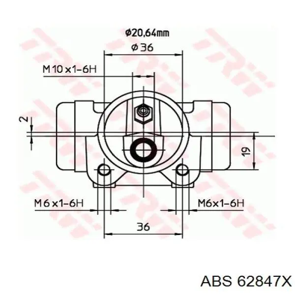 Циліндр гальмівний колісний/робочий, задній ABS 62847X ціна, від 9.02 USD