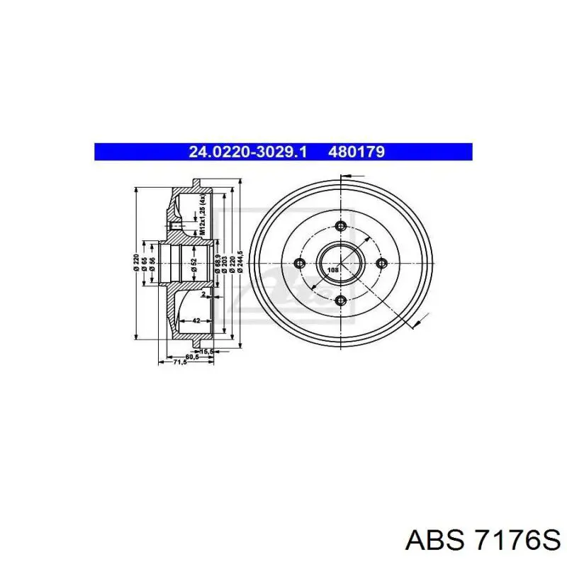 Купити 7176S ABS Барабан гальмівний задній