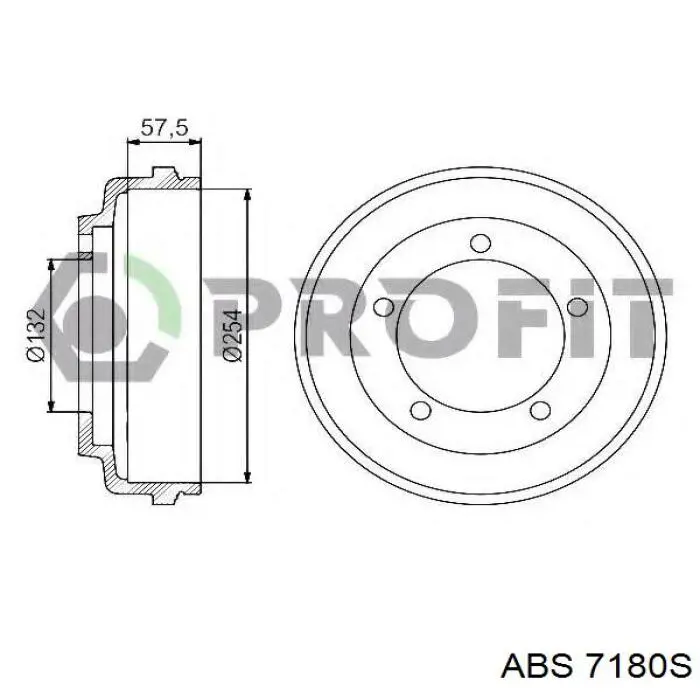 Купити 7180S ABS Барабан гальмівний задній