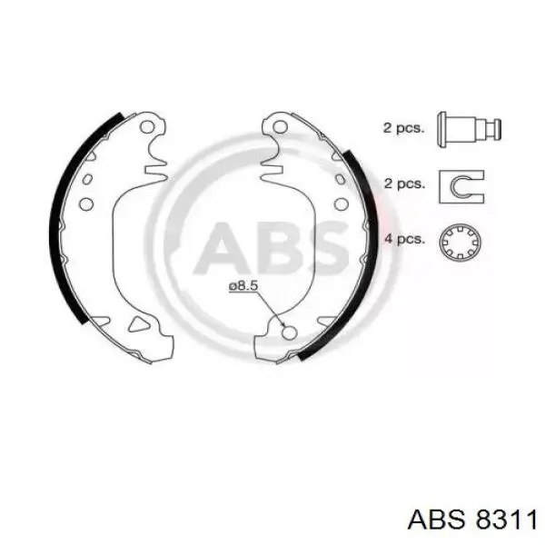 Купити 8311 ABS Колодки гальмові задні, барабанні