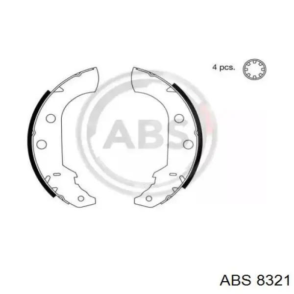Колодки гальмові задні, барабанні ABS 8321 ціна, від 17.13 USD