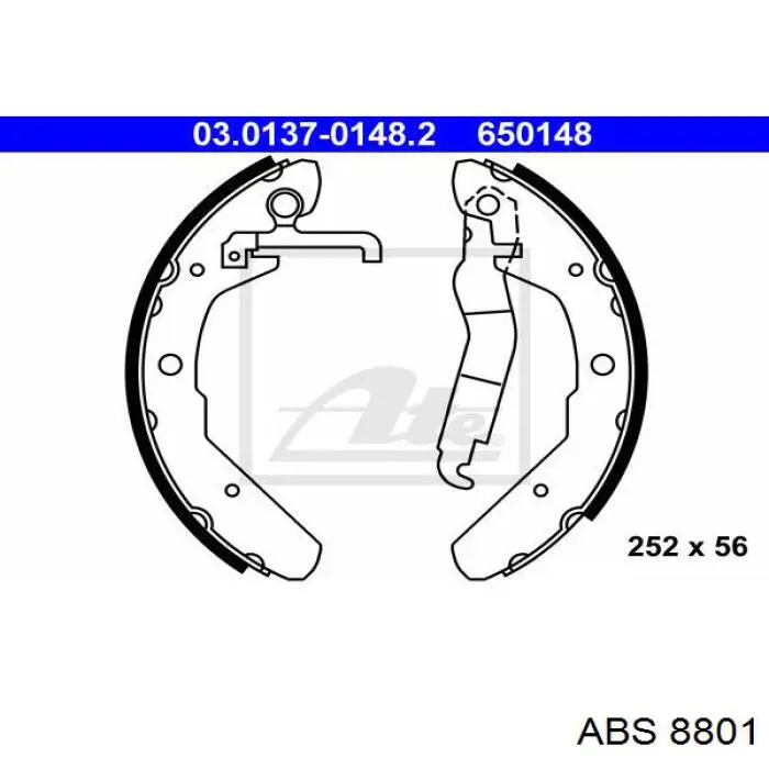 Колодки гальмові задні, барабанні ABS 8801 ціна, від 23.89 USD