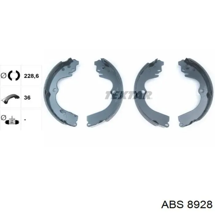 Купити 8928 ABS Колодки гальмові задні, барабанні