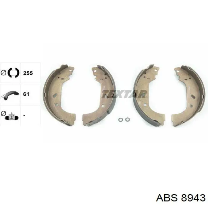 Колодки гальмові задні, барабанні ABS 8943 ціна, від 21.73 USD