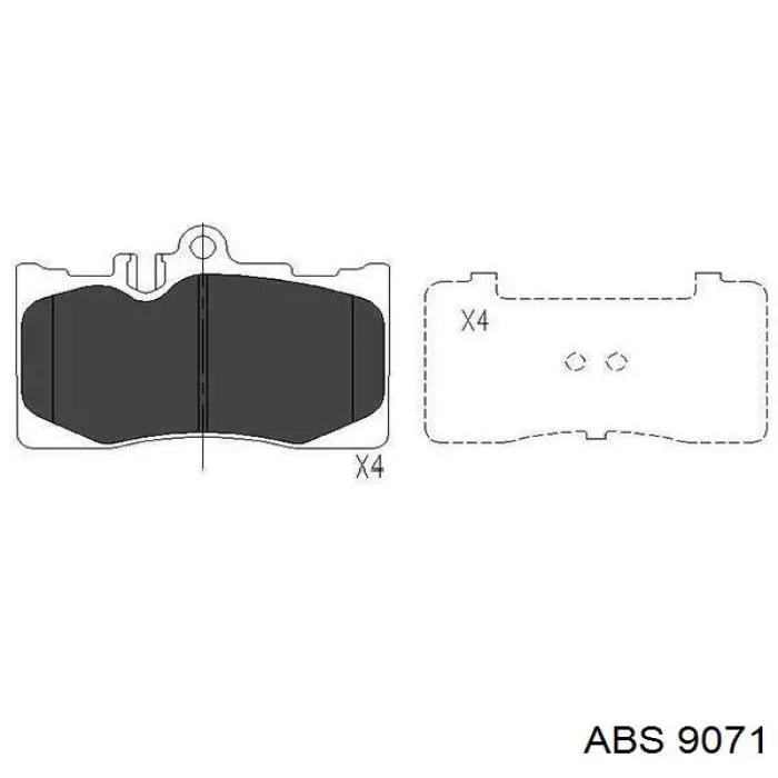 Колодки ручника/стоянкового гальма 9071 ABS