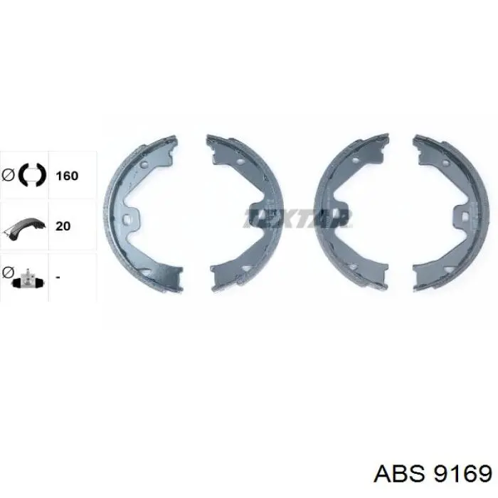 Колодки ручника/стоянкового гальма 9169 ABS