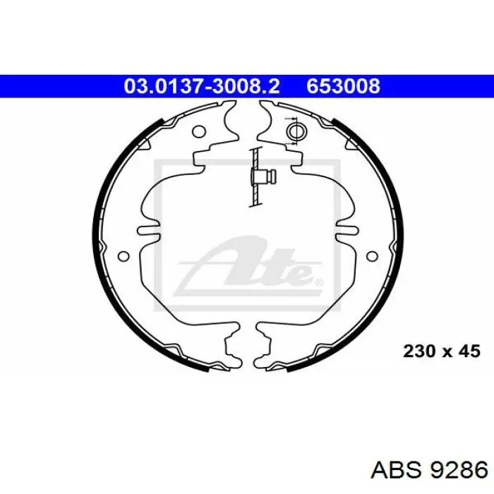 Колодки ручника/стоянкового гальма 9286 ABS