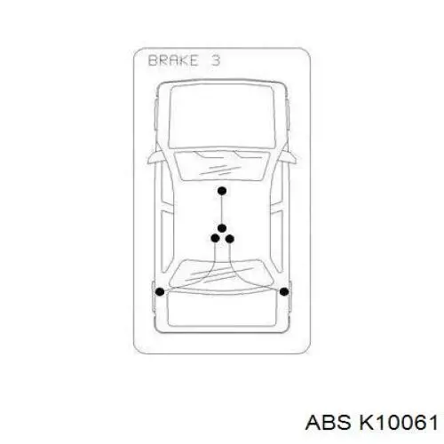 Трос ручного гальма передній K10061 ABS
