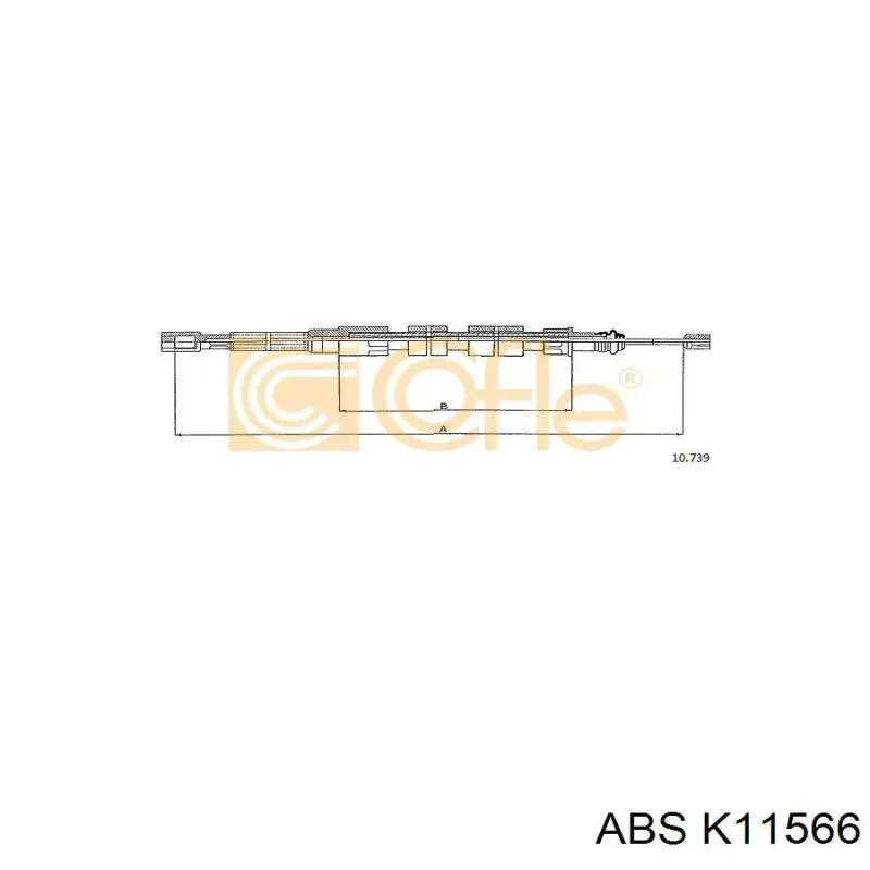 Купити K11566 ABS Трос ручного гальма задній, правий/лівий