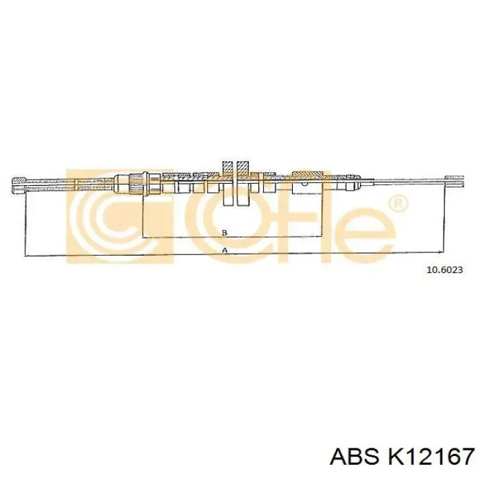 Трос стоянкового гальма задній лівий ABS K12167 ціна, від 7.54 USD