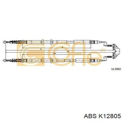 Купити K12805 ABS Трос ручного гальма задній, правий/лівий