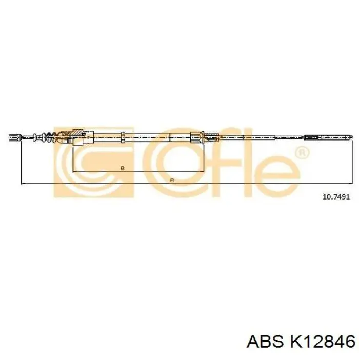 Купити K12846 ABS Трос ручного гальма задній, правий/лівий