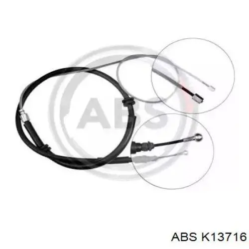 Купити K13716 ABS Трос ручного гальма задній, правий/лівий