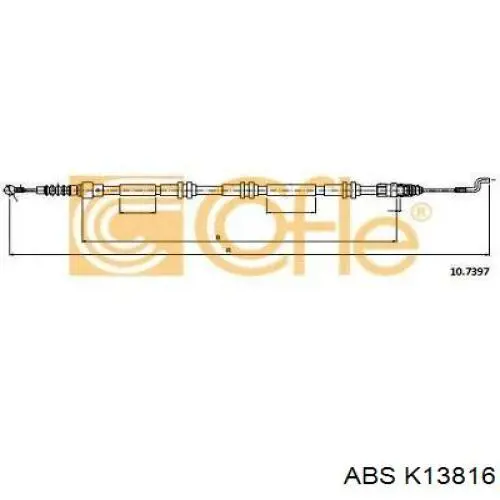 Трос ручного гальма задній, правий/лівий K13816 ABS