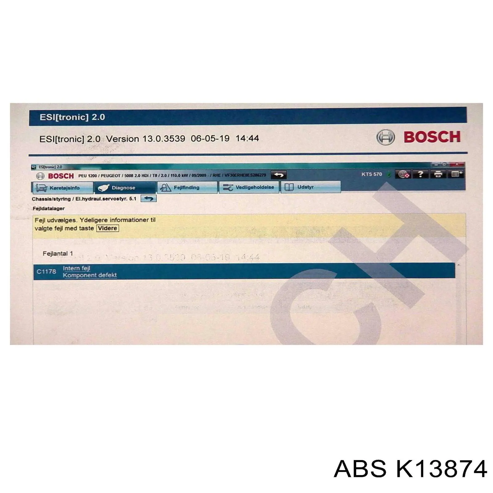 Трос ручного гальма задній, правий/лівий ABS K13874 ціна, від 9.55 USD