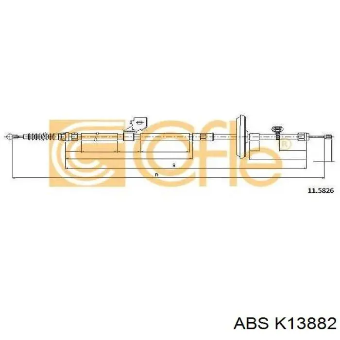 Трос ручного гальма задній, лівий K13882 ABS