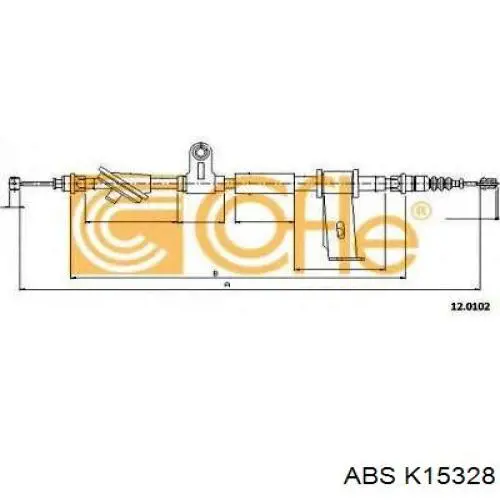 Трос стоянкового гальма задній правий ABS K15328 ціна, від 16.80 USD