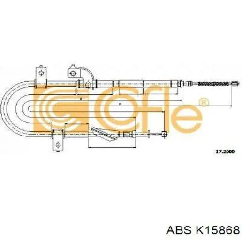 Трос ручного гальма задній, правий K15868 ABS