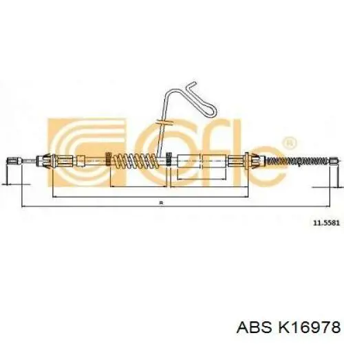 Трос стоянкового гальма задній правий ABS K16978 ціна, від 11.67 USD
