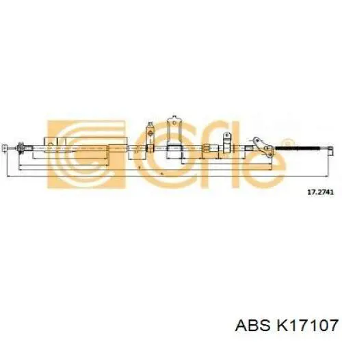 Трос ручного гальма задній, лівий K17107 ABS