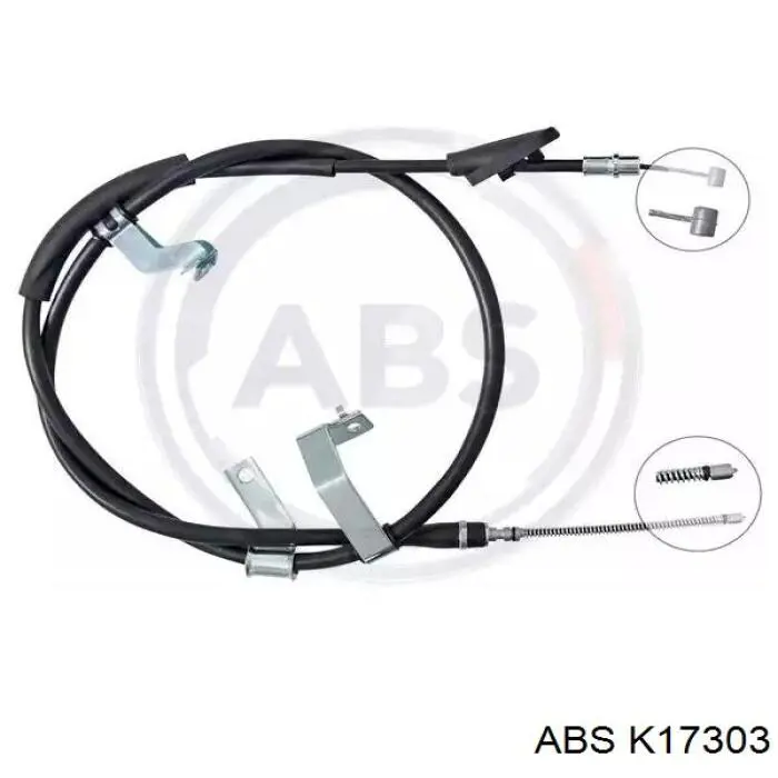 Трос стоянкового гальма задній лівий ABS K17303 ціна, від 26.92 USD