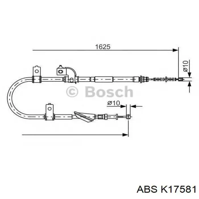 K17581 ABS Трос ручного гальма задній, правий