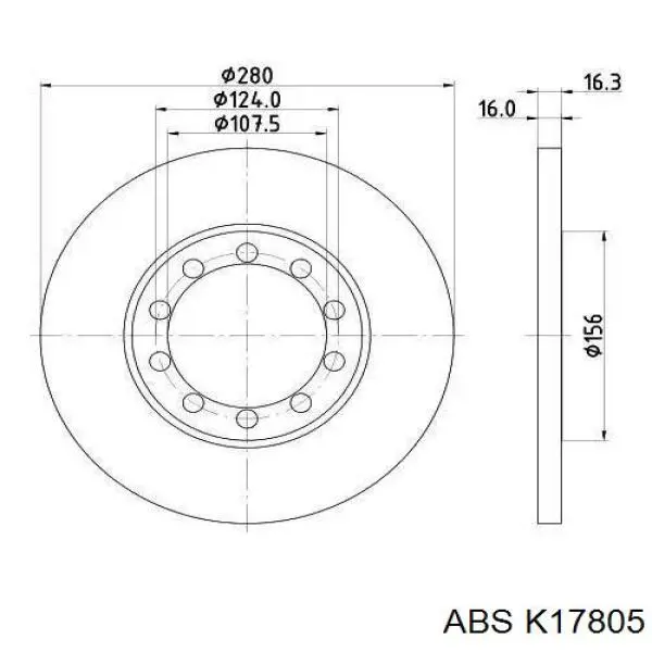 Трос ручного гальма задній, правий/лівий ABS K17805 ціна, від 23.81 USD