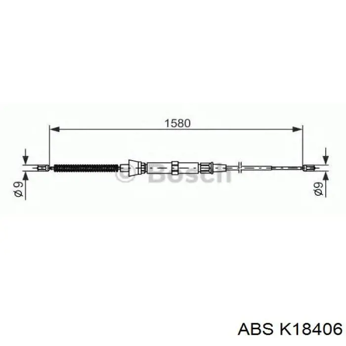 Трос ручного гальма задній, правий/лівий ABS K18406 ціна, від 6.55 USD