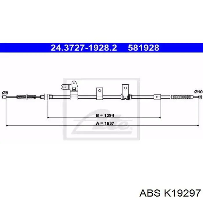 K19297 ABS Трос ручника задній лівий