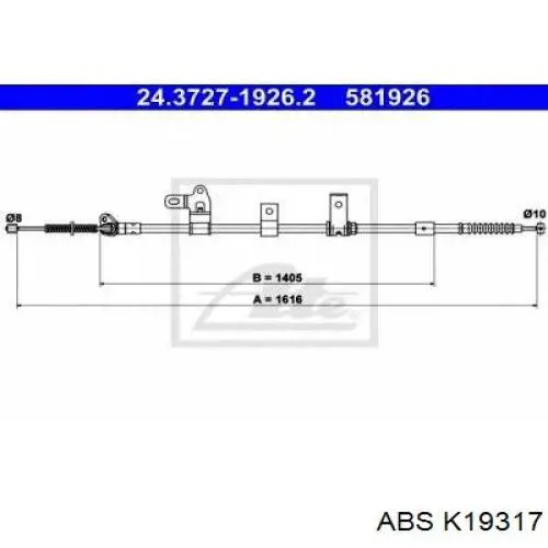 Трос ручного гальма задній, лівий C72107ABE ABE