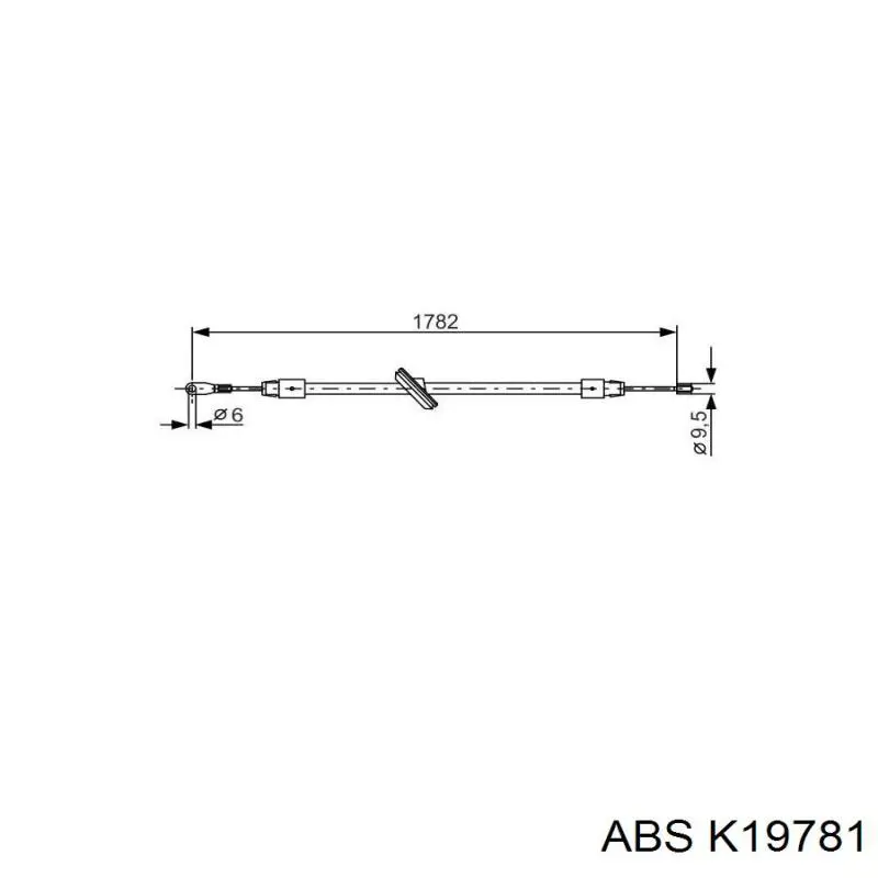 Трос ручника передній Mercedes A1634200285