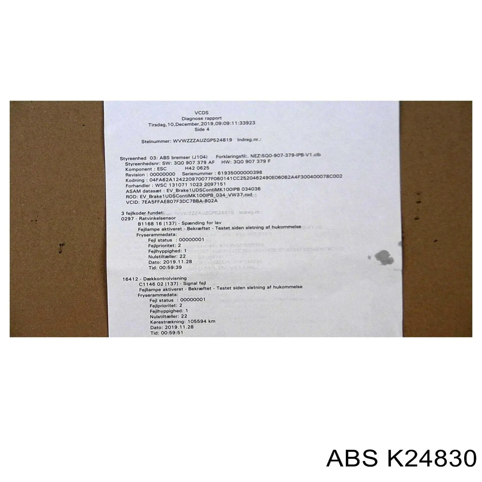 Трос зчеплення ABS K24830 ціна, від 9.66 USD