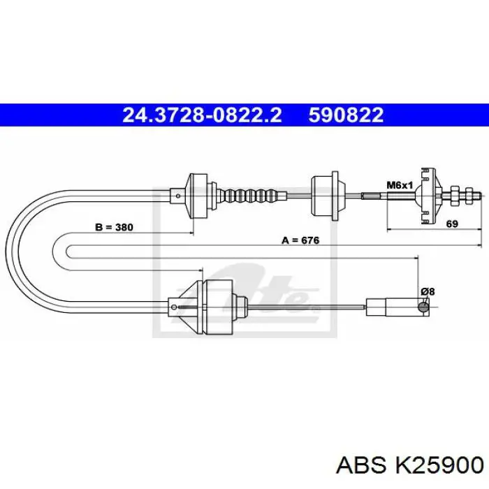 K25900 ABS трос зчеплення