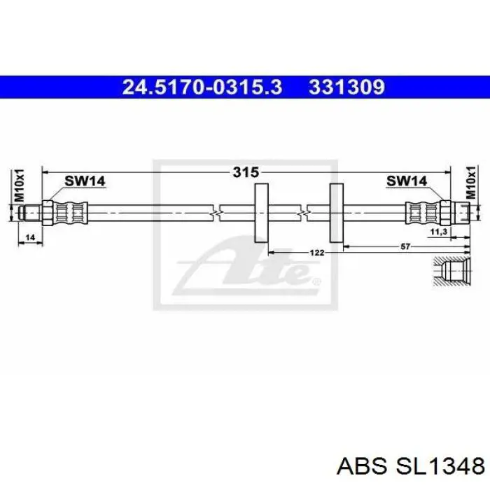 SL1348 ABS Шланг гальмівний задній
