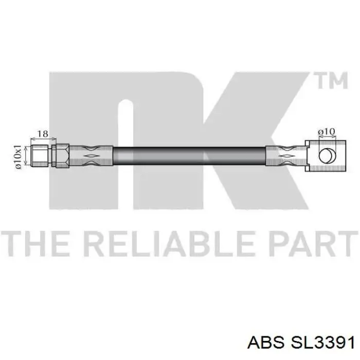 Шланг гальмівний передній ABS SL3391 ціна, від 5.44 USD