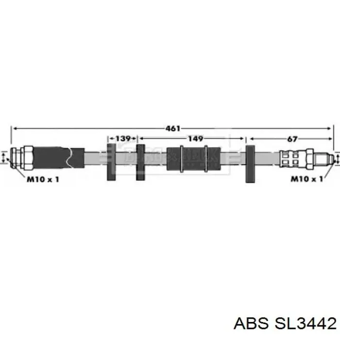 Шланг гальмівний передній ABS SL3442 ціна, від 5.42 USD