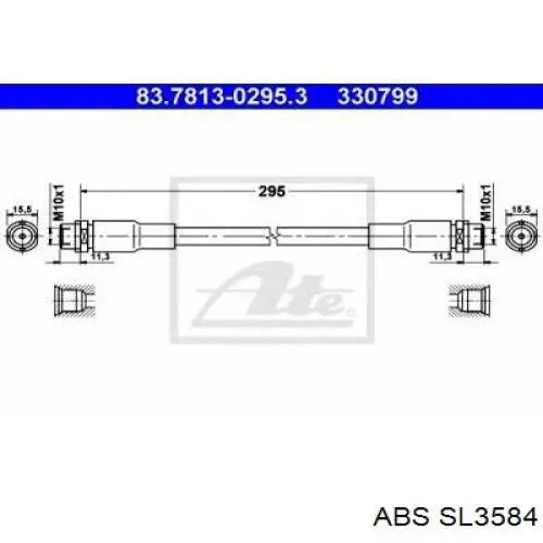 Шланг гальмівний задній SL3584 ABS