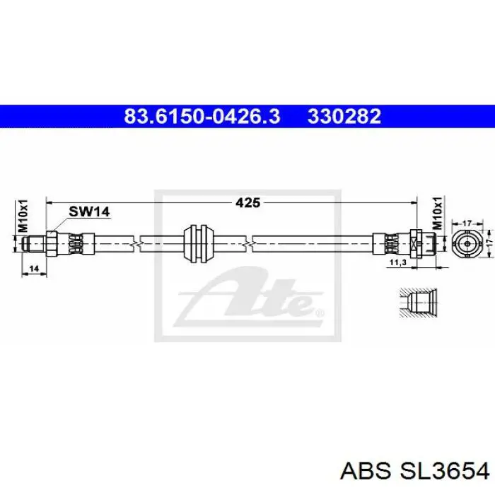 Купити SL3654 ABS Гальмівні шланги передні