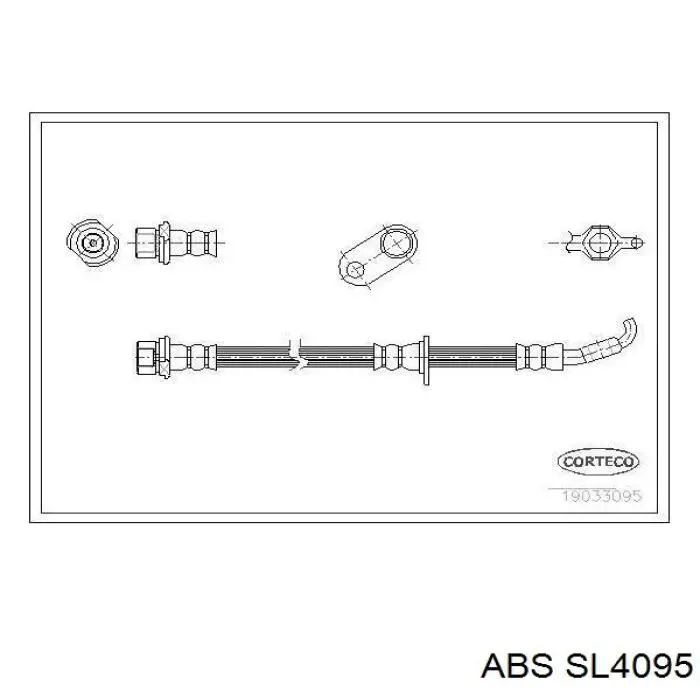 Шланг гальмівний передній, правий ABS SL4095 ціна, від 13.28 USD