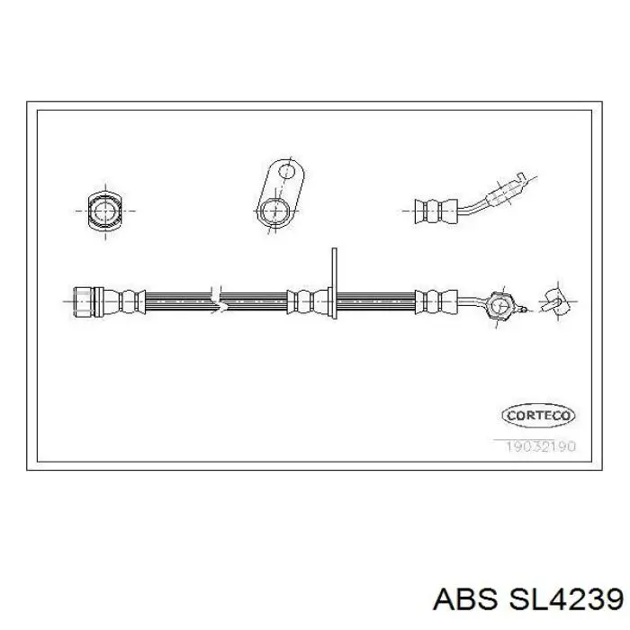 Шланг гальмівний передній, лівий ABS SL4239 ціна, від 17.55 USD