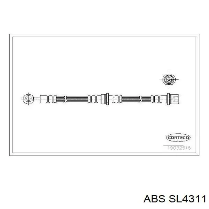 SL4311 ABS Шланг гальмівний передній, лівий