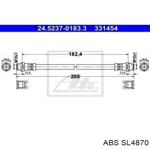Шланг гальмівний задній SL4870 ABS