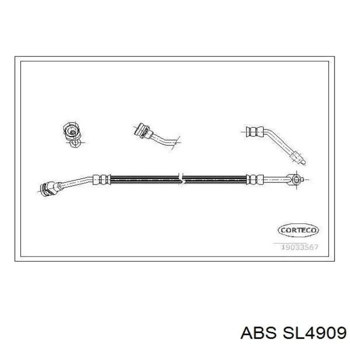 Шланг гальмівний передній, лівий SL4909 ABS