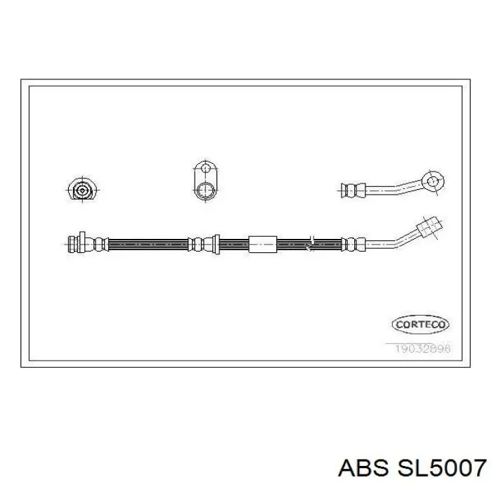 SL5007 ABS шланг гальмівний передній, лівий