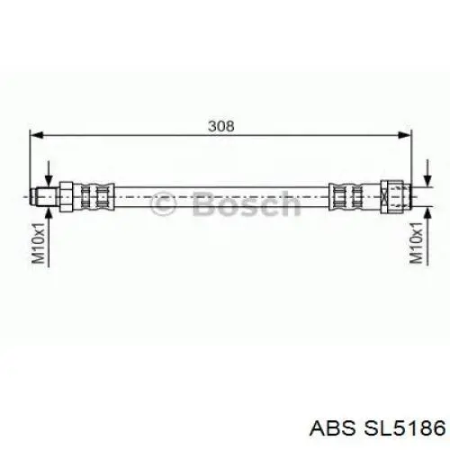 Шланг гальмівний задній SL5186 ABS