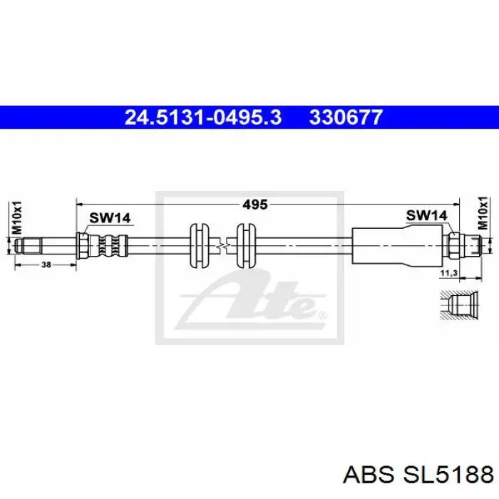 Купити SL5188 ABS Гальмівні шланги передні