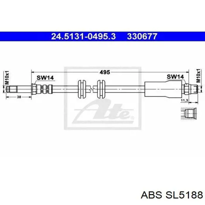 Шланг гальмівний передній ABS SL5188
